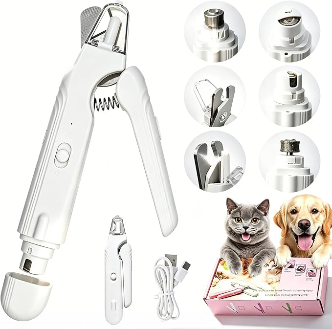 RGIMF 2-in-1 Dog Nail Grinder & Clippers with LED Lights