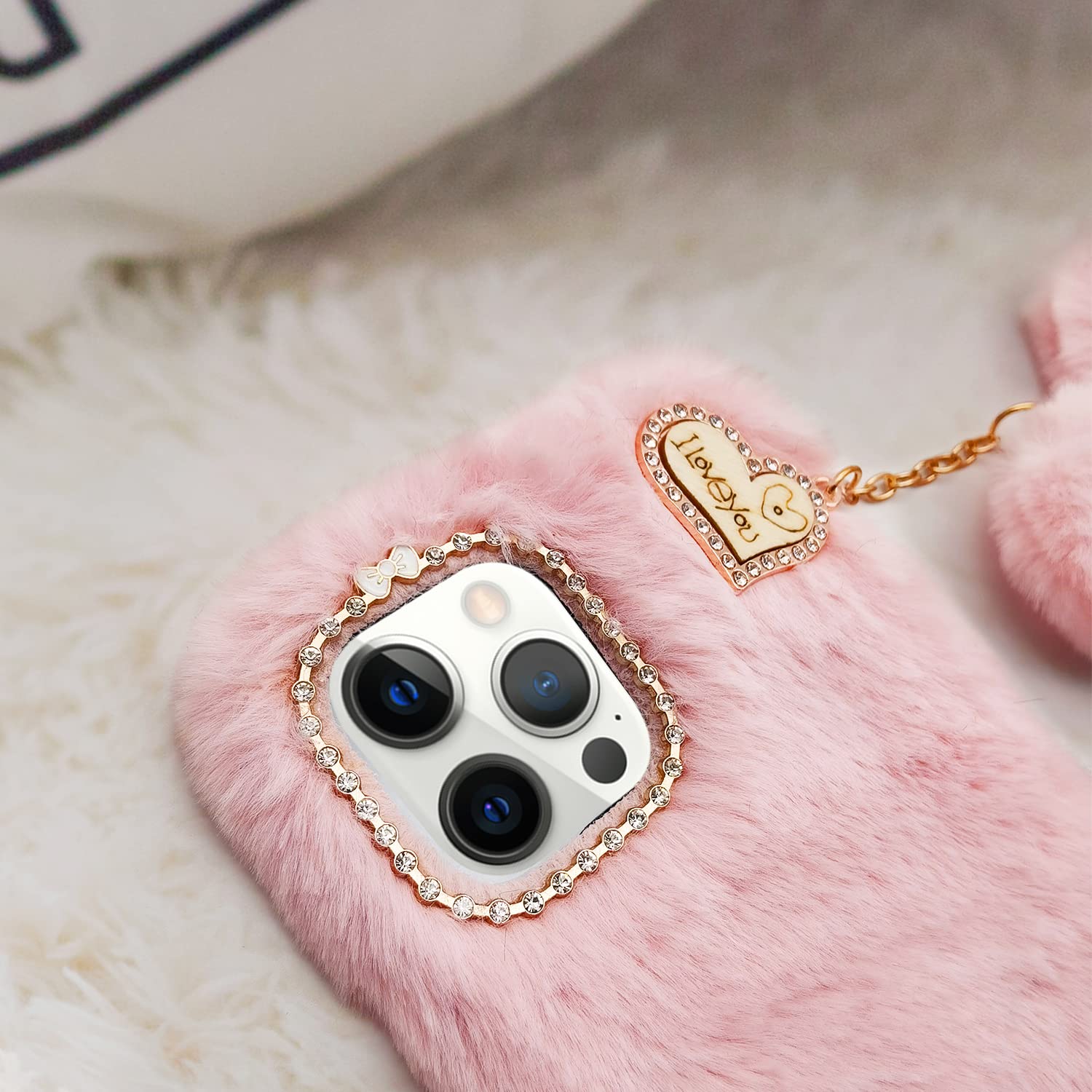 Amazon.com: Losin Plush Furry Case for iPhone 14 Pro Max - Cute 3D