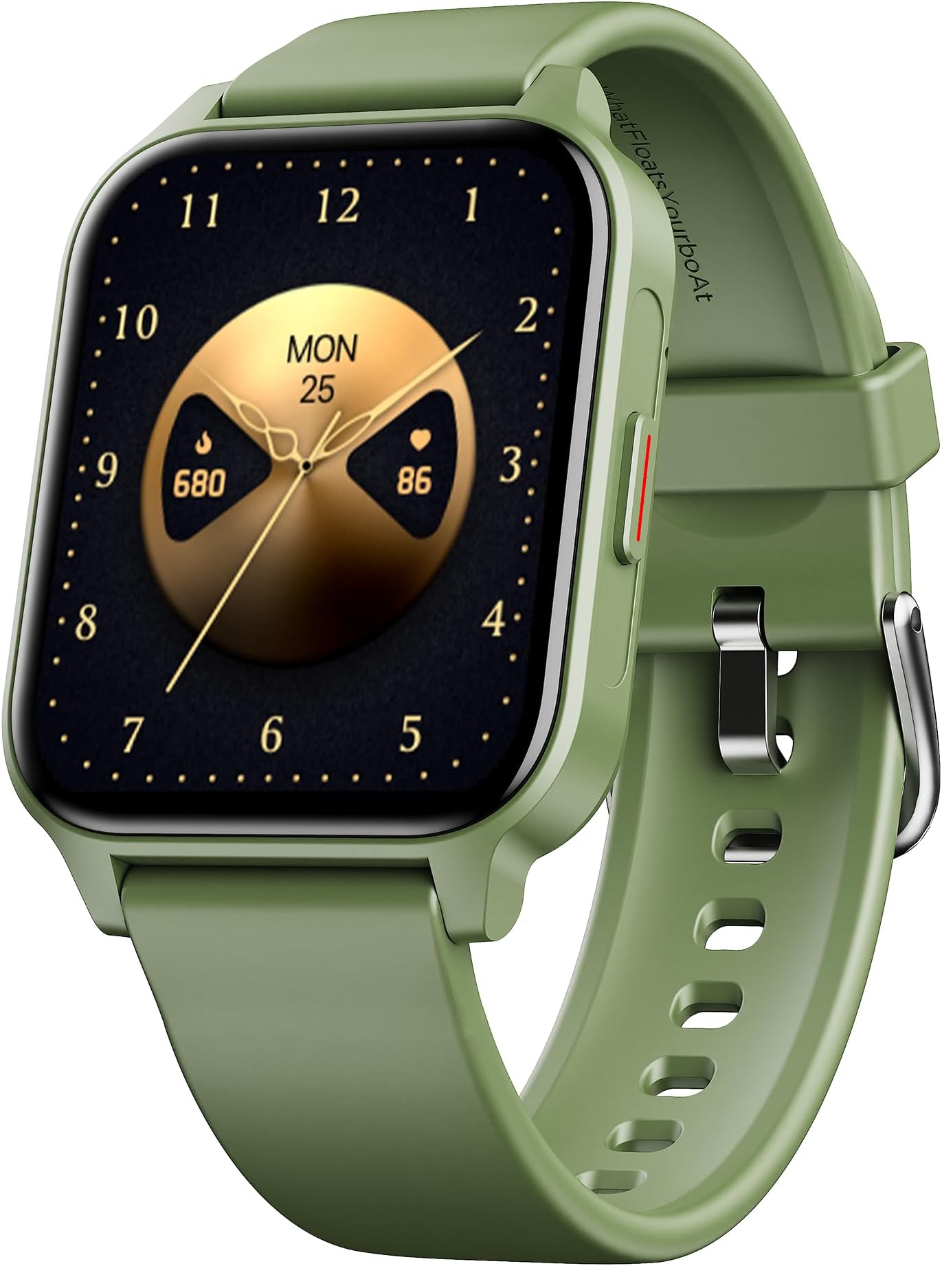 Boat Wave Call 2 Plus Smart Watch w/Bilingual Support (Hindi/English), 1.96โ(4.97 cm) HD Display, BT Calling, 100+Sports Modes, Animated Watch Faces, Voice Assistant(Olive Green)