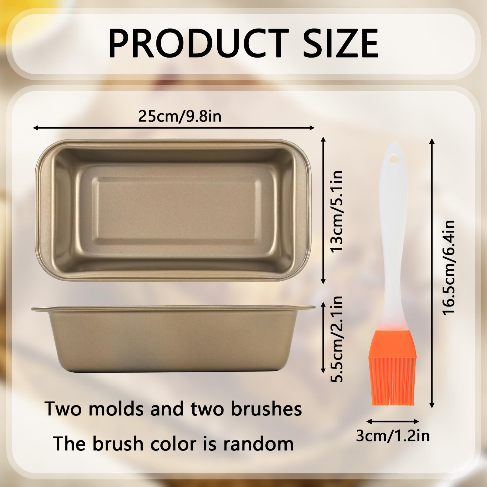Eymobad 2x Rechteckige Brotbackformen - Edelstahl Antihaft 25x13cm