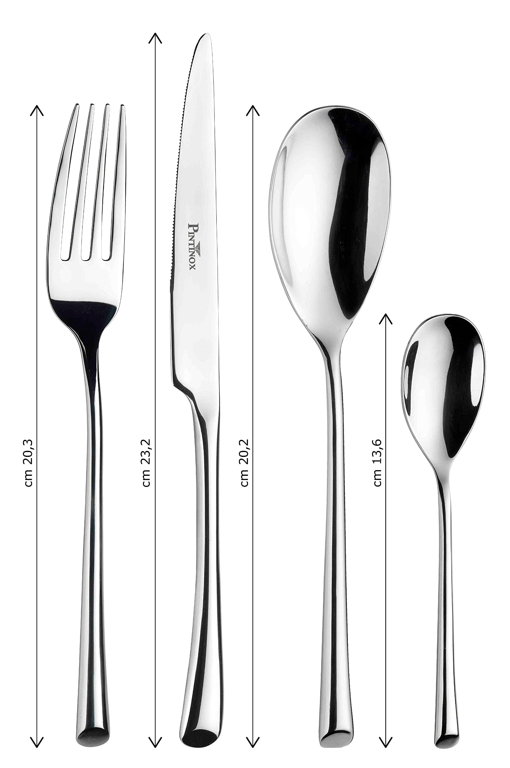 Pintinox Set 24 Posate serie Trumpet in Acciaio Inox Nichel Free (6 persone)