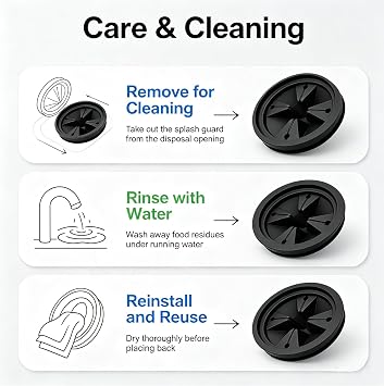 3 1/8 Garbage Disposal Splash Guardl,QCB-AM Sink Baffle Replacement for InSinkErator Evolution Series, Upgraded Removable Quiet Collar Drain Plugs,Garbage Disposer Accessories, Black