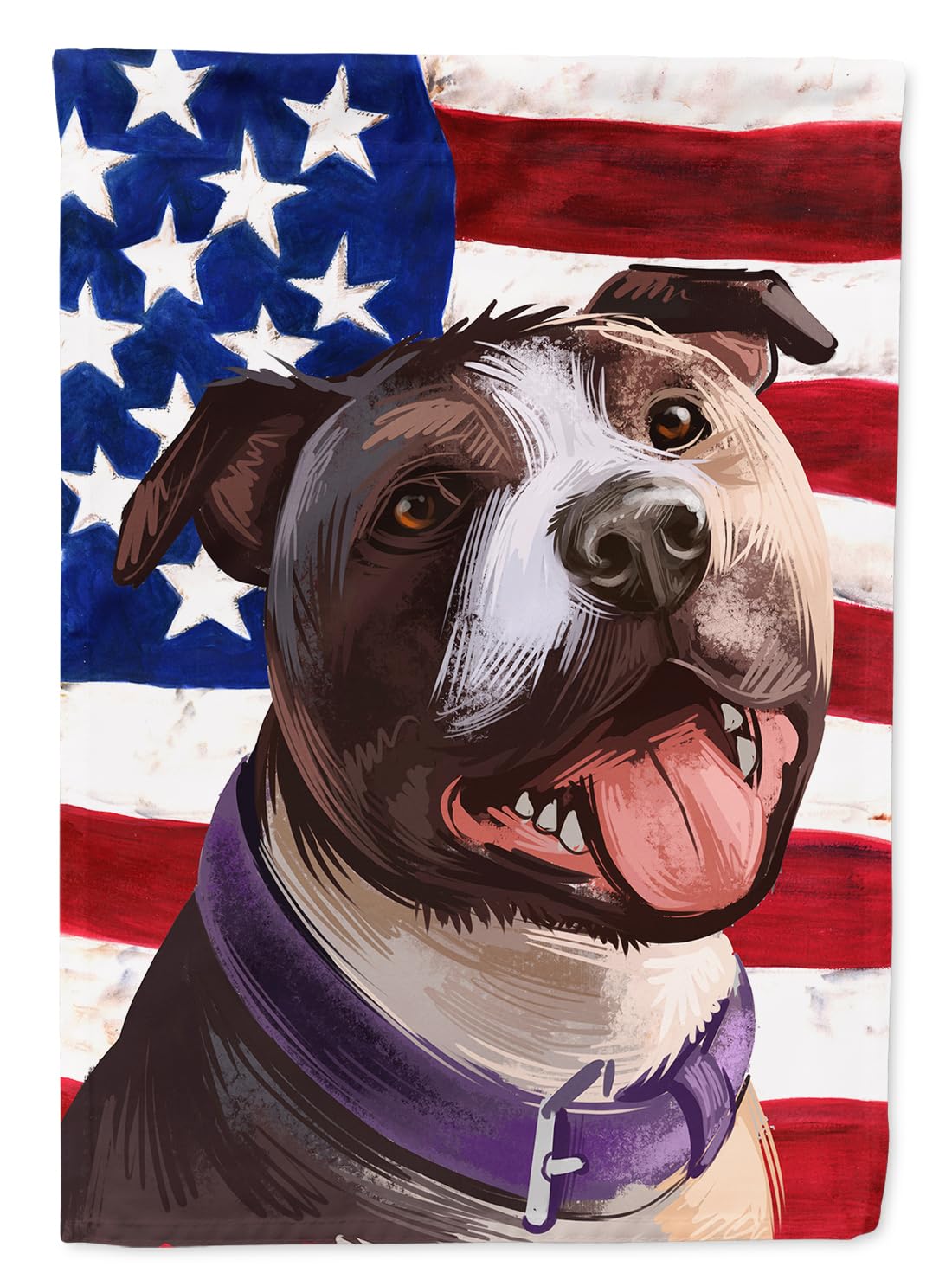 Drapeau Bull Terrier American Flag en toile canvas épaisse anti-décoloration L