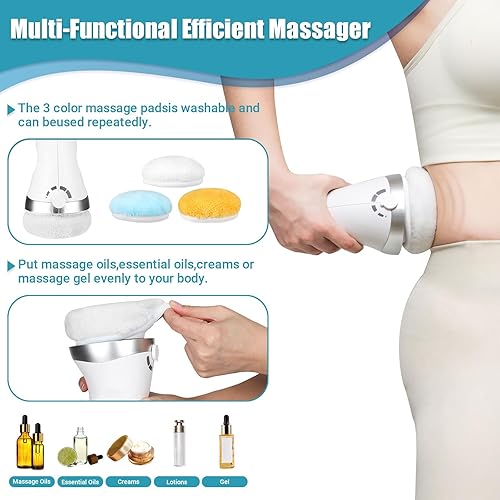 Miniatura 6 de XIYNBH Cellulite Massager, Electric Machine with 6 Washable Massage Pads, Adjustable Strength Body Machine for Belly Waist Butt Arms Legs Stomach