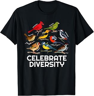 Celebrate Diversity Shirt for Birdwatcher | Types of Birds T-Shirt