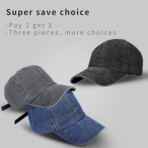 Miniatura 2 de Gorra de béisbol unisex vintage lavada, estilo retro, ajustable, para papá, para hombres y mujeres