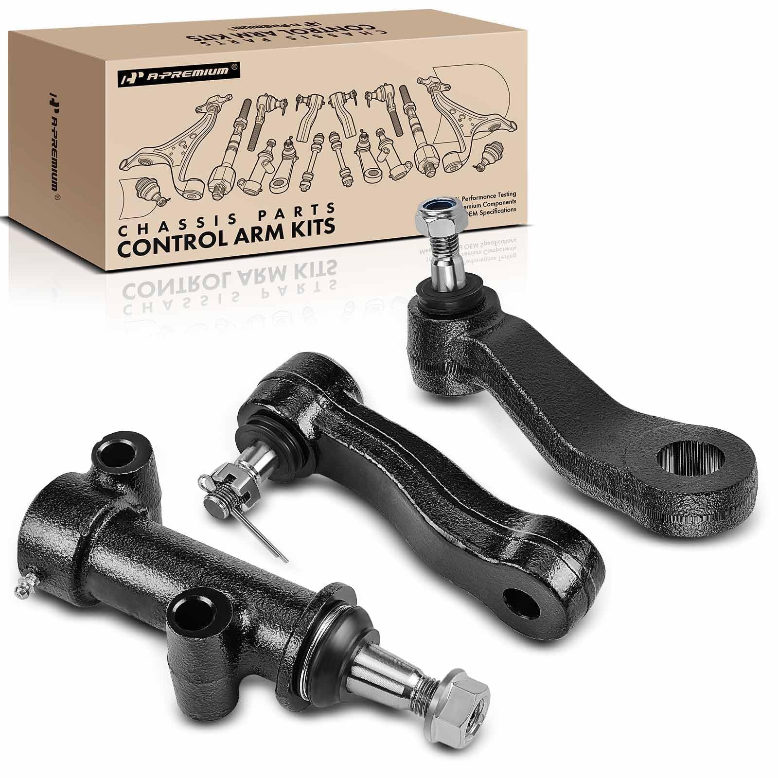 A-Premium Set of 3, Front Idler Arm, Idler Arm Bracket, Pitman Arm, Compatible with Chevrolet & GMC & Hummer - Silverado & Sierra 1500 HD/2500 HD/3500 Classic, Avalanche, Suburban, Yukon XL 2500, H2