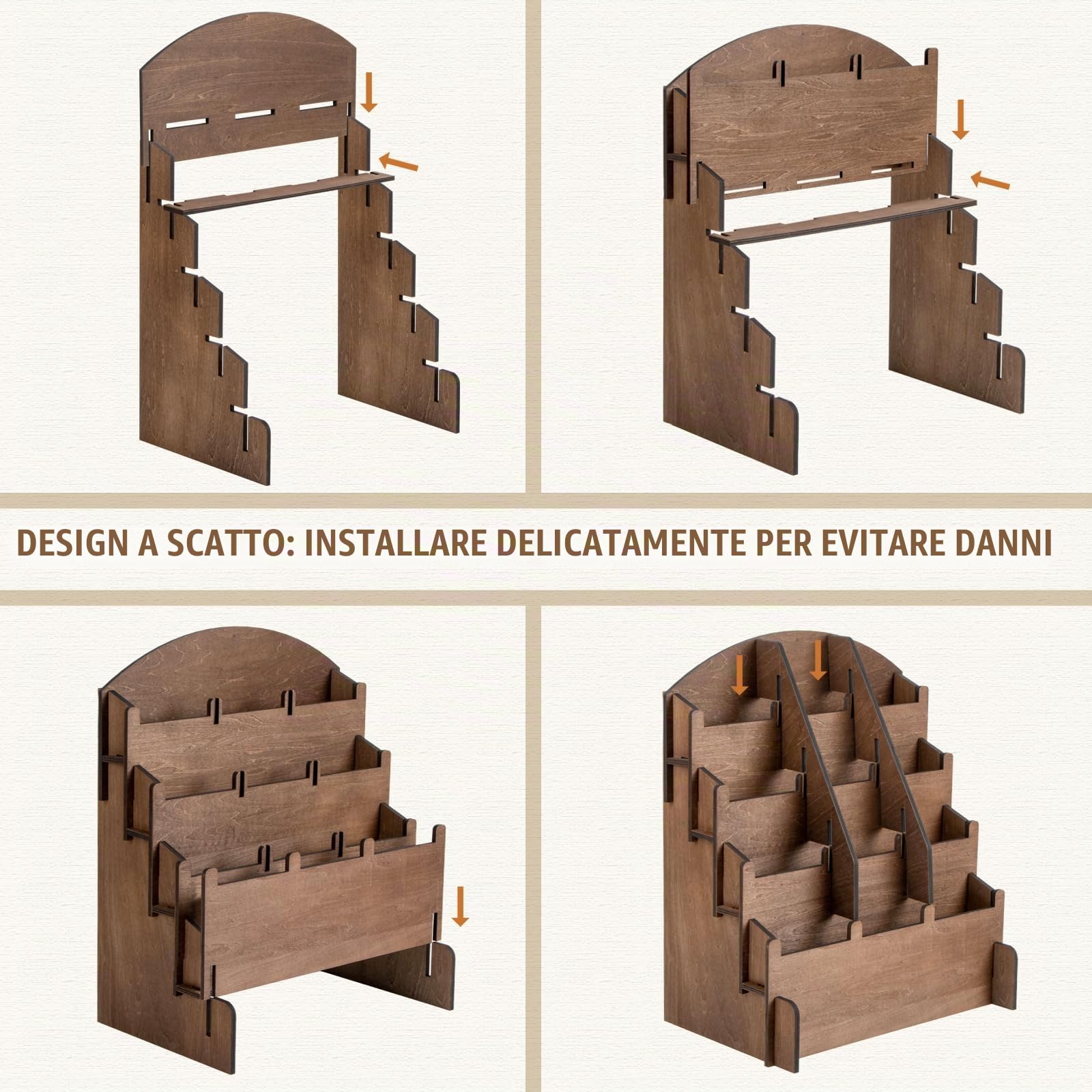 PUERSI Porta adesivi in legno, 4 livelli – Espositore e organizer