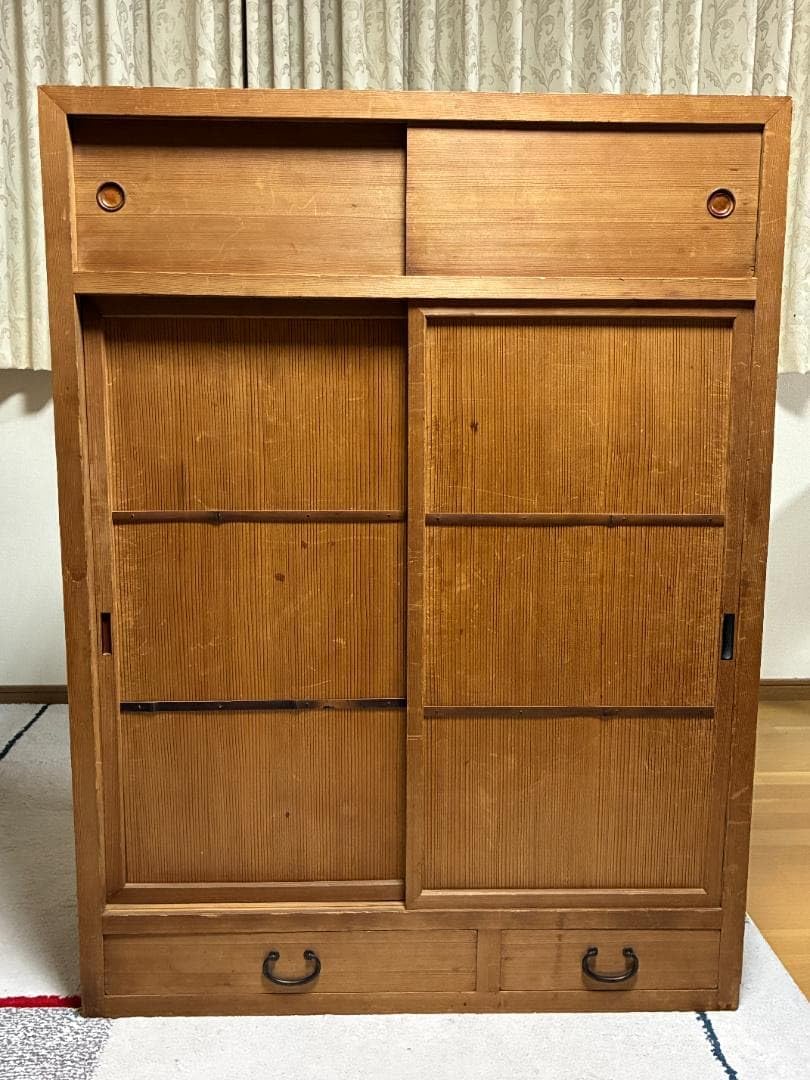 骨董　家具　みずや　茶箪笥 幅90cm高さ100cm奥行30cm Amazon.co.jp: 057 茶箪笥 水屋箪笥 幅90cm-3段 奥行約40cm : おもちゃ