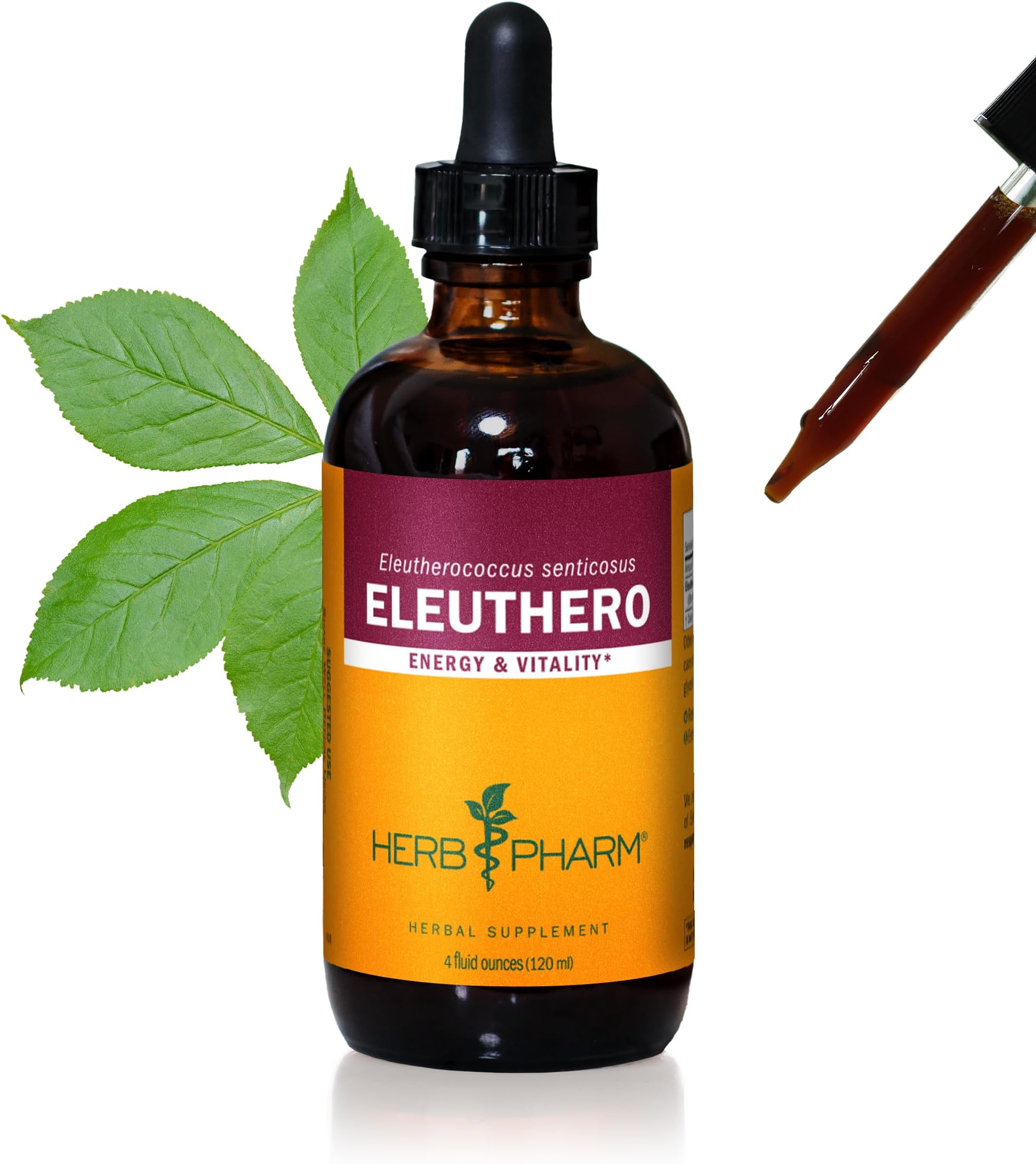 Herb Pharm Eleuthero Root Liquid Extract for Energy and Stamina, Cane Alcohol, 4 Ounce