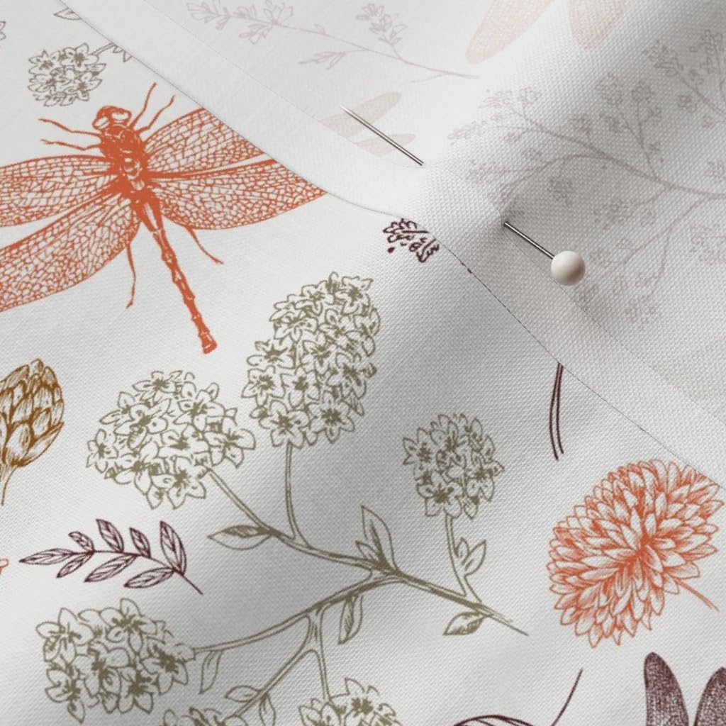 Spoonflower Fabric - Dragonflies Dragonfly Spring Summer Kitchen Printed on Petal Signature Cotton Fabric by The Yard - Sewing Quilting Apparel Crafts Decor