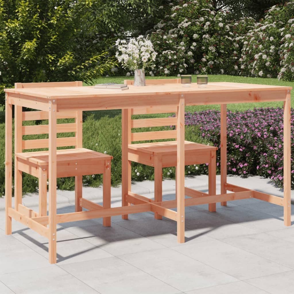 SXZenSpace Garden Coffee Table 203.5 x 90 110 cm Solid Douglas Wood Rustic Patio with Untreated Finish Sturdy Outdoor Bistro for Balcony Terrace & Seating