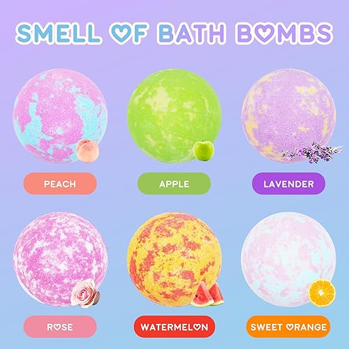 Miniatura 4 de Athbavid - Bombas de baño de unicornio con sorpresa en el interior para niñas, 6 bombas de baño grandes, regalos de cumpleaños para niños, bombas de