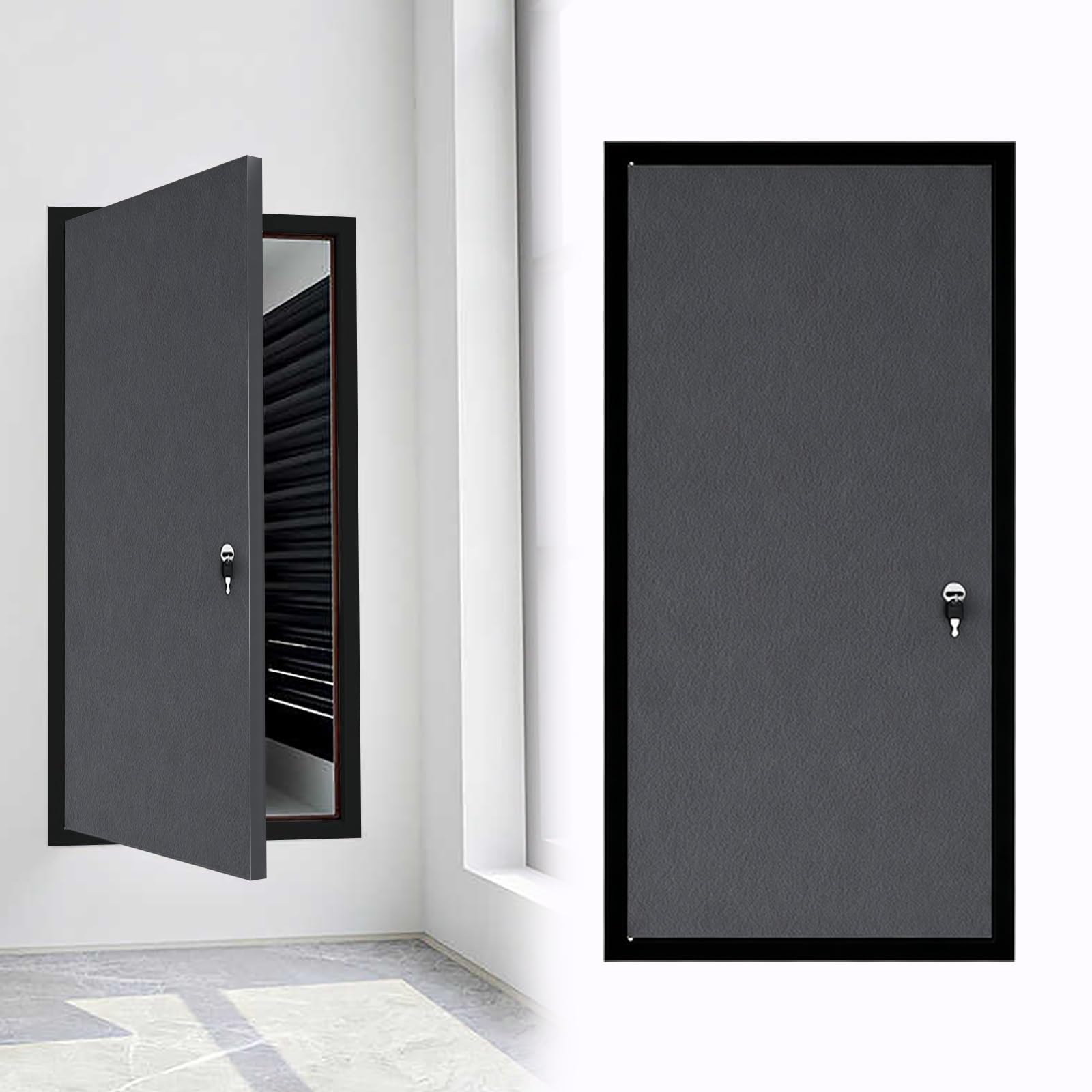 Trampilla Pladur Panel Insp. Aluminio con cerr., Puerta Insp. Tubos calef. imperm., Tapa Orificio Pared Duradera para cableado eléct.(Dark Gray,WxH 6"X16")