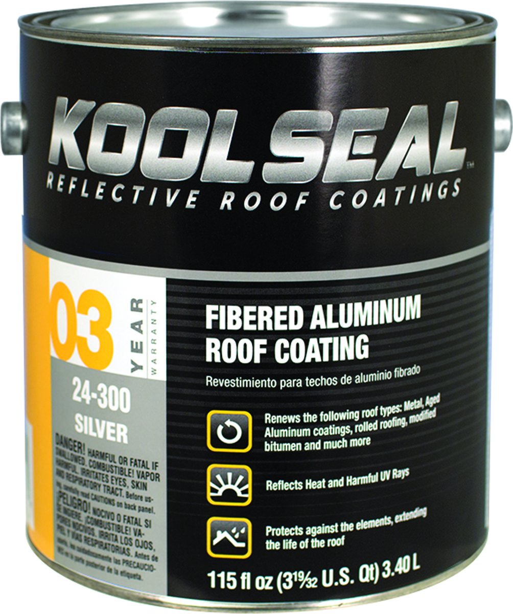 Ks0024300-16 Asphalt Based Aluminum Roof Coating, 1 Gallon (Pack of 4)