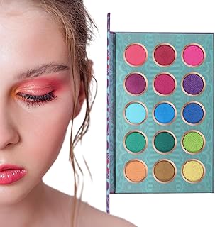 Paleta de sombras para mulheres - Maquiagem profissional para olhos com 15 cores - Sombra colorida fosca e brilhante prensada, cores vibrantes tons cosméticos para presente de meninas Ruliyeefu