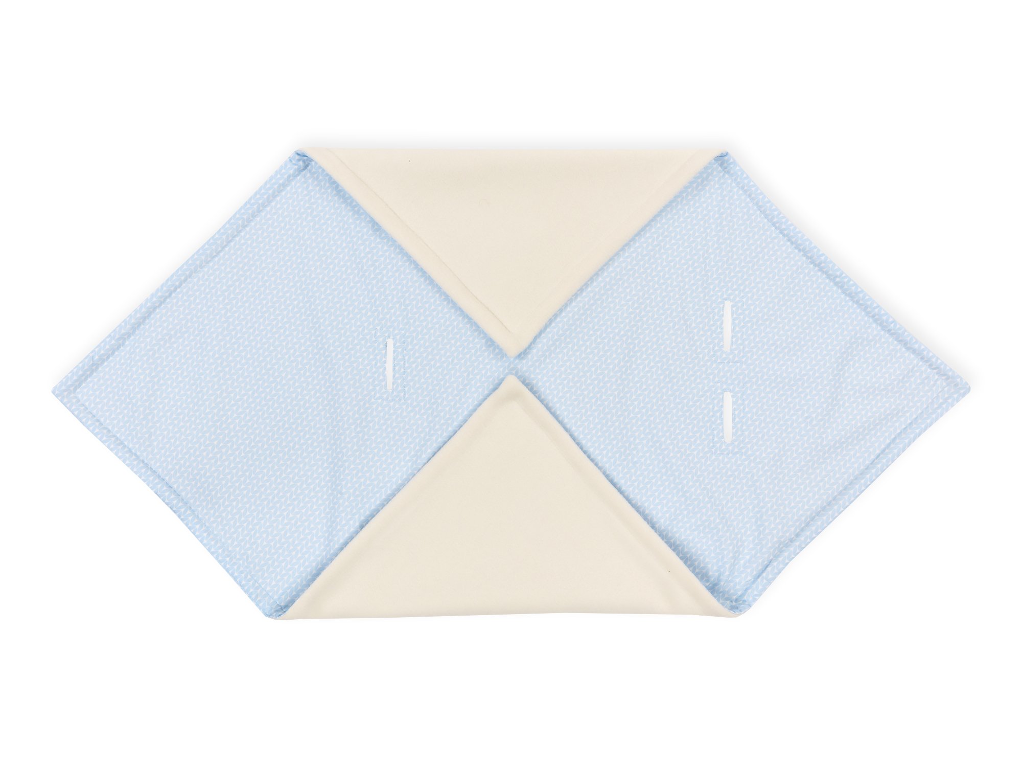 KraftKids Manta para capazo de bebé, diseño de hojas pequeñas, color azul claro sobre blanco, 100 x 100 cm