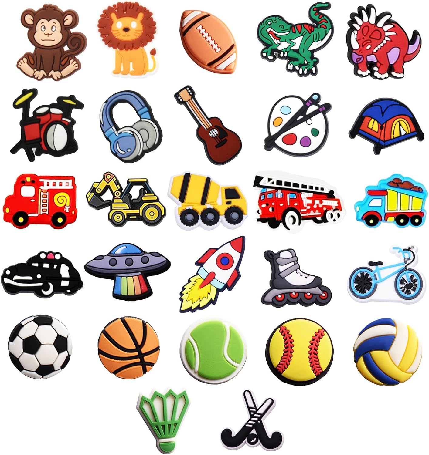 Felvjiaa 27pcs Sports Trucks Shoe Charms PVC Shoe Jewelry Decoration, Clog Accessories Pins for Boys Party Favors Birthday Gifts image 2