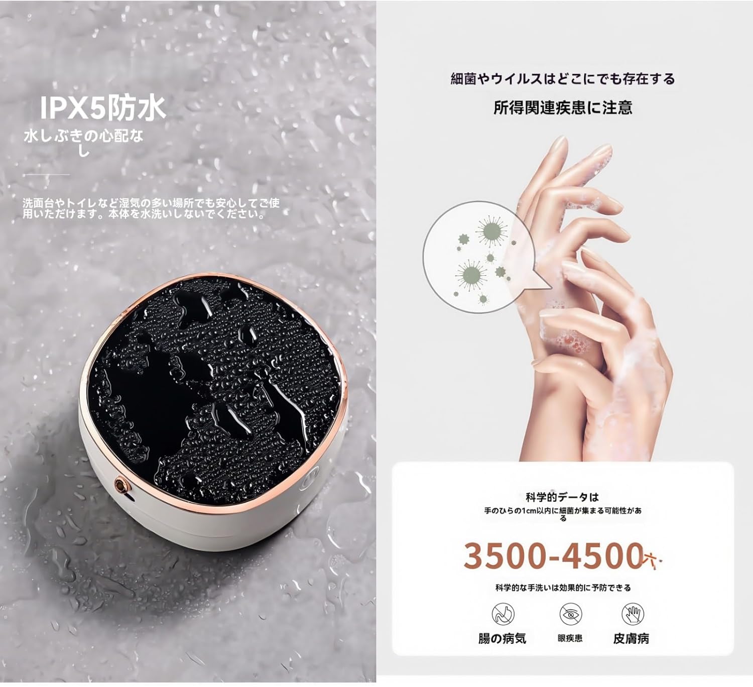 Iuseike ソープディスペンサー 泡タイプ ハンドソープディスペンサー 壁掛け式 自動 高感度センサー 赤外線センサー ノータッ