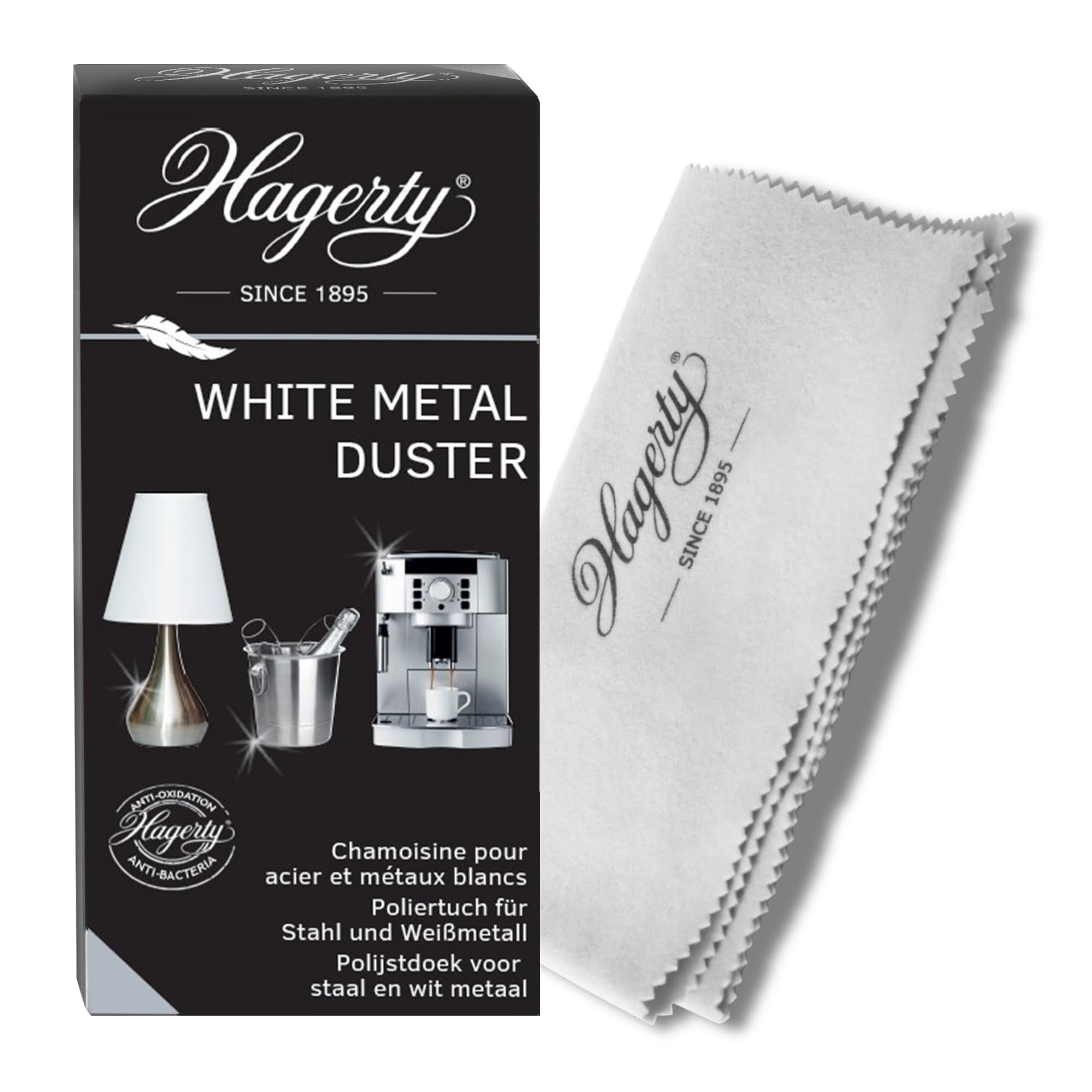 Chiffon de Nettoyage en Coton Hagerty pour Métal Blanc - Effet Anti-Traces