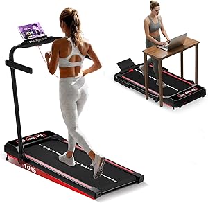 TODO Treadmill for Home with 10% Tilt, 1-12 km/h Folding Walking Pad, 3.5HP Desk Treadmill for Home & Office with Bluetoot…