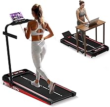 TODO Laufband für Zuhause mit 10% Neigung, 1-12km/h Walking Pad klappbar, 3.5HP Schreibtisch Treadmill für Zuhause & Büro mit Bluetooth-Lautsprecher, 12 Programme, APP und LED-Anzeige