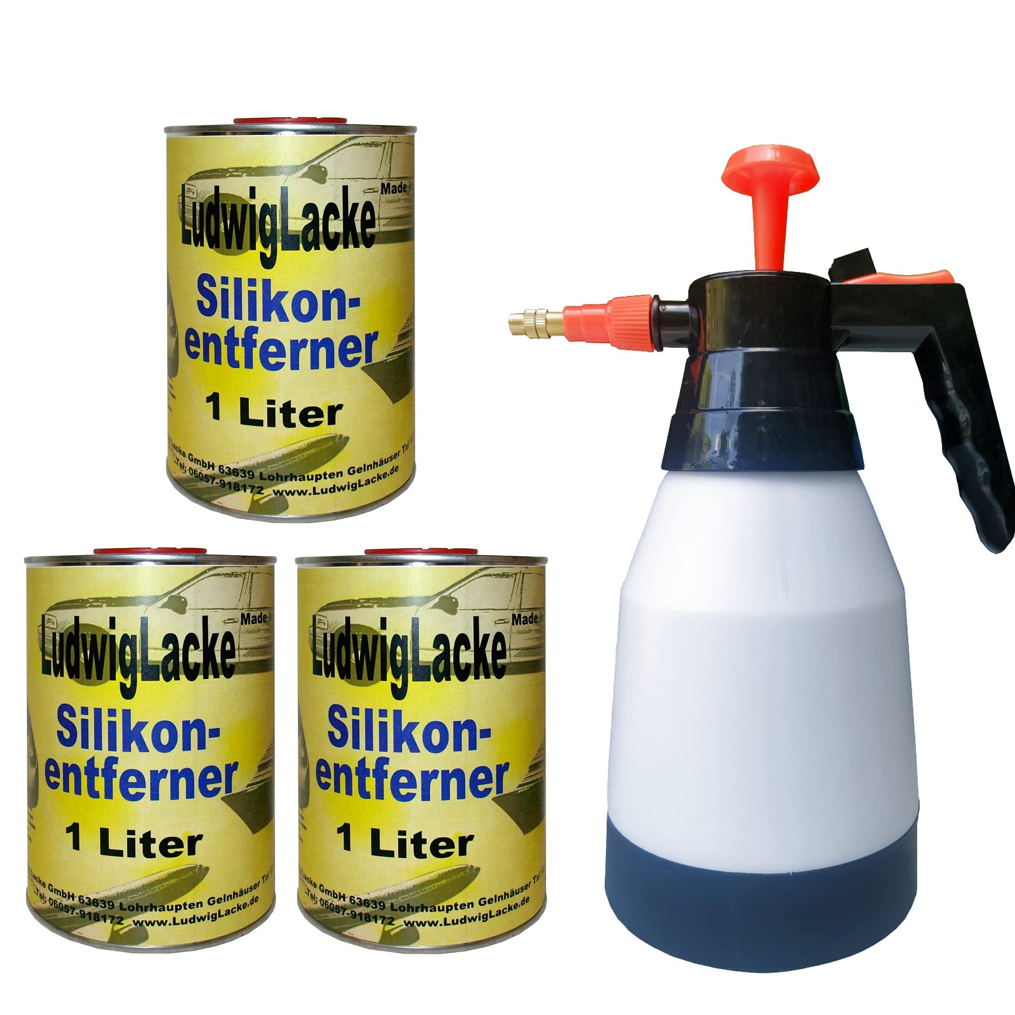 3 x 1 Liter Silikonentferner Kurz & Zerstäuber