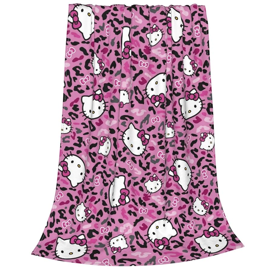 新品 ハローキティ 毛布にもなる掛けカバー ゼブラ柄 シングル