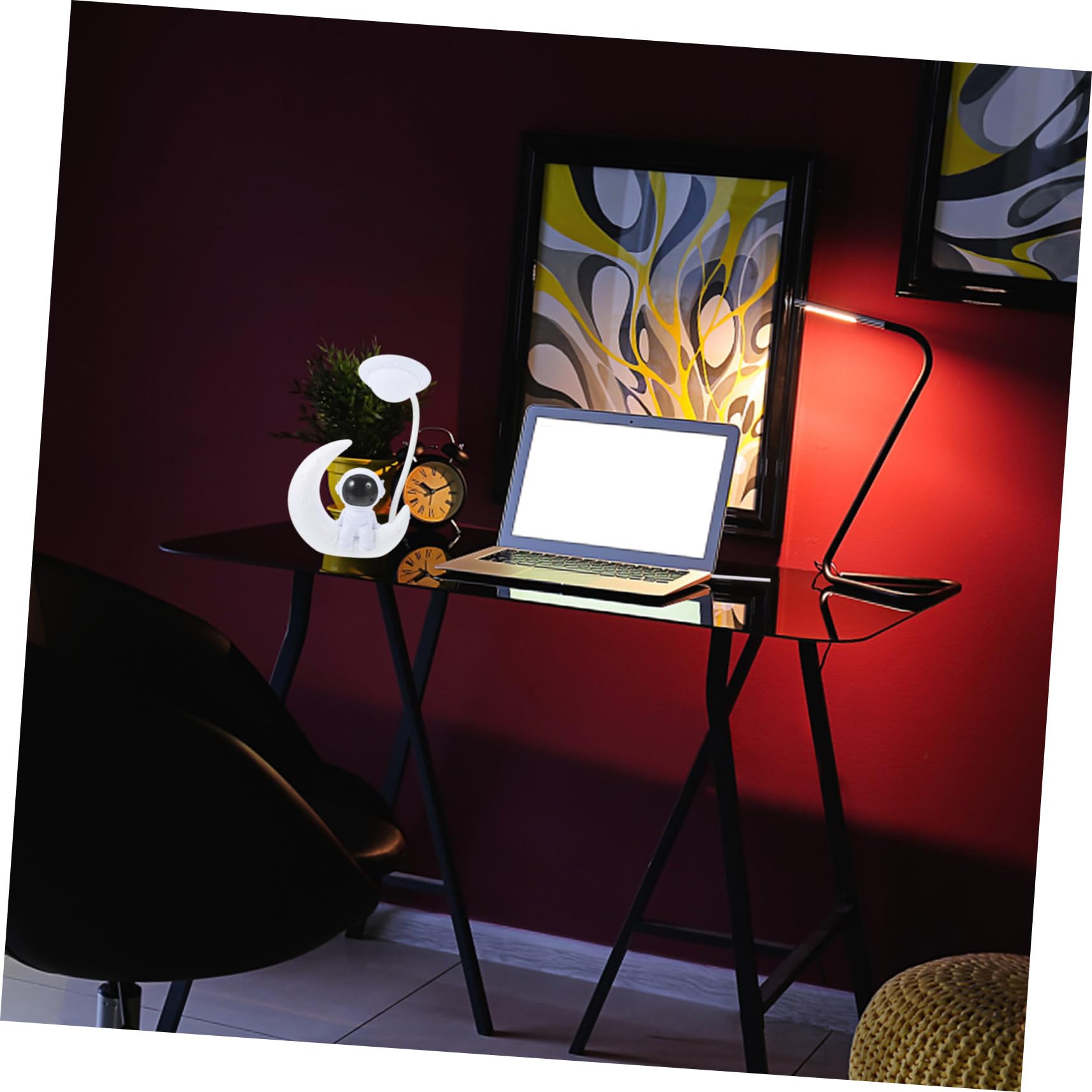 Lámpara de Noche Astronauta Usb, 2 Juegos, Plástico Blanco | Luz LED Suave, Superficie Lisa sin Deslumbrar, Decoración para Escenas Nocturnas