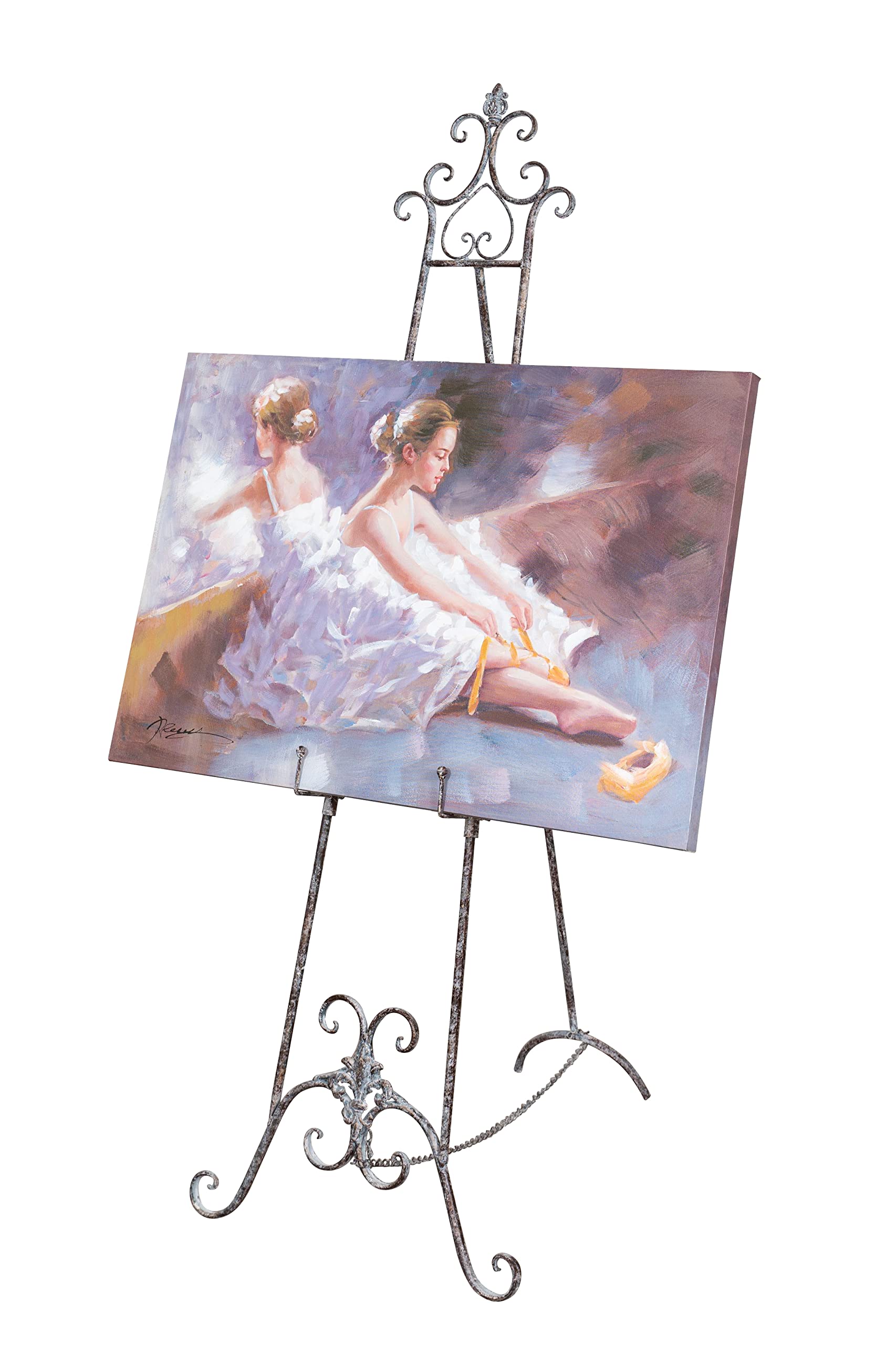 BISCOTTINI Caballete de pintura para cuadros de suelo, 150 x 53 x 96 cm, soporte para menús, caballete pintor, expositor publicitario de hierro – Portamenu restaurante – Soporte para pizarra de tierra
