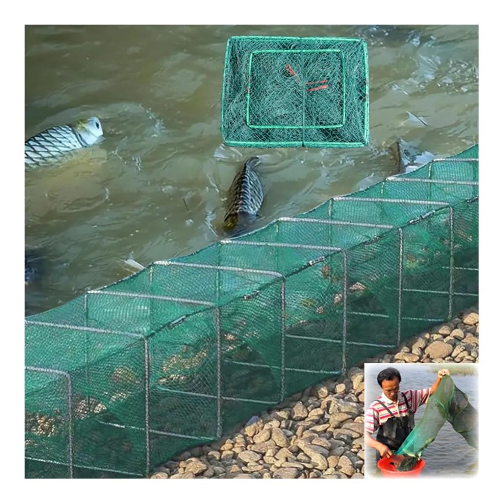 Red de Pesca Plegable de 2,4 a 16 m de Largo, Trampa for camarones y Peces Cebo, Plegable, automática, for atrapar más Peces fácilmente.