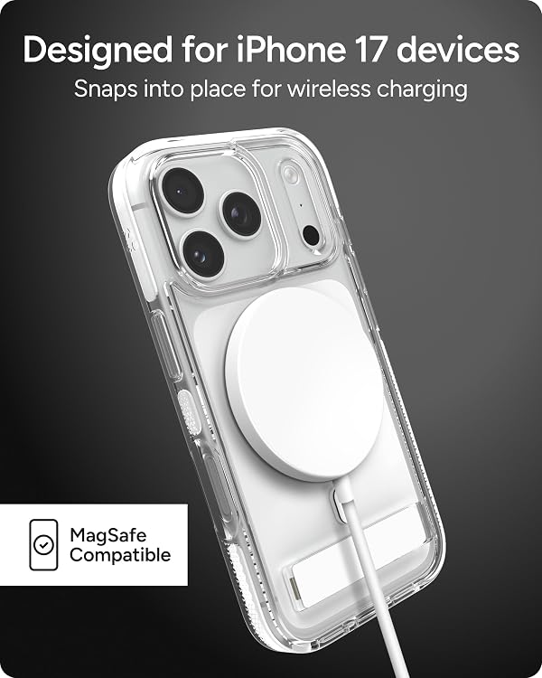 ZAGG Santa Cruz Snap Case with Kickstand for iPhone 17 Pro Max - White, Drop Protection (13ft/4m), MagSafe Charging Compatible, ClearGuard Anti-Yellowing Technology, Scratch Resistant Phone Case by ZAGG - Used condition - Image 9