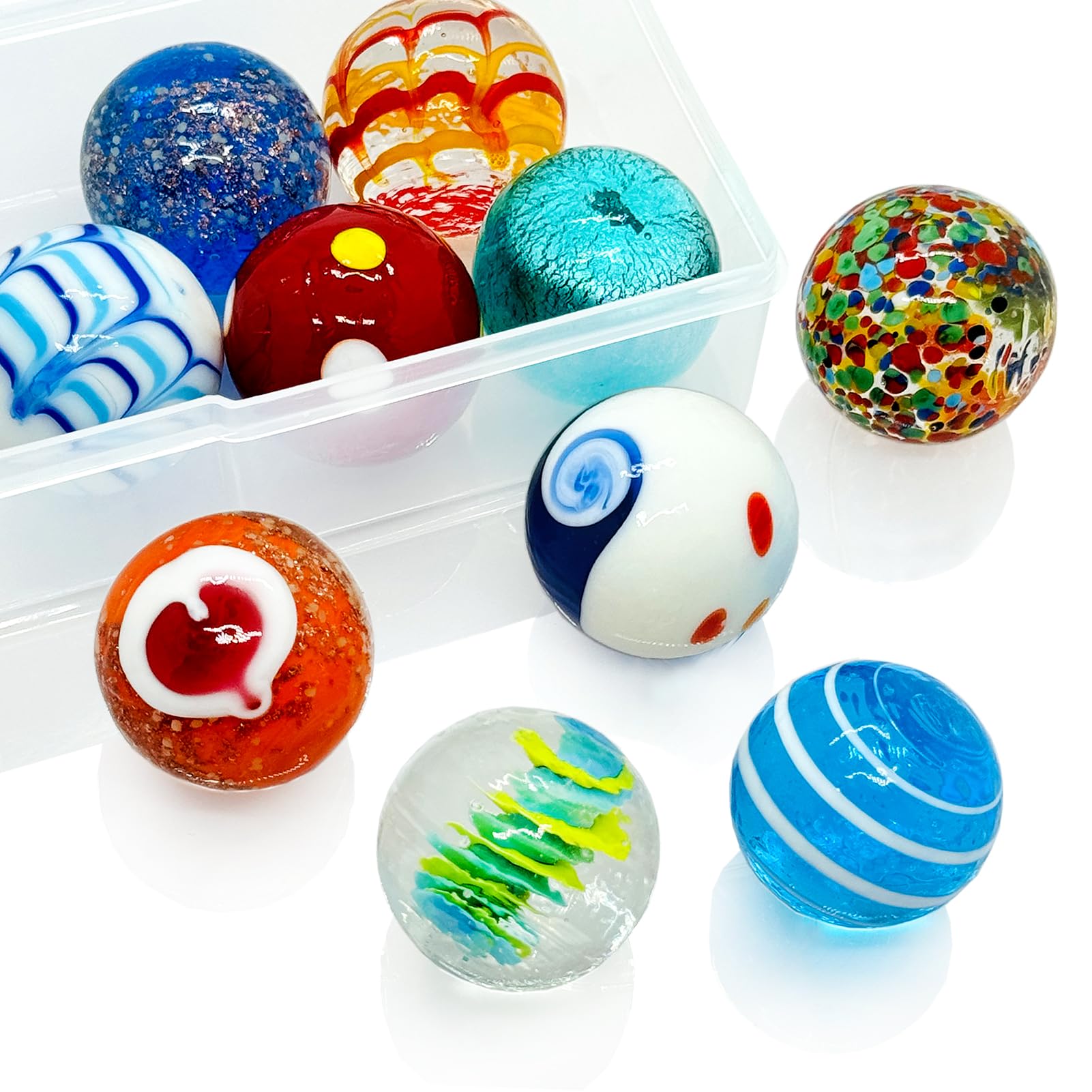 Taken All 10pcs 35mm Biglie di Vetro Fatti A Mano 3.51cm Shooters per Ring Game & Home Decor