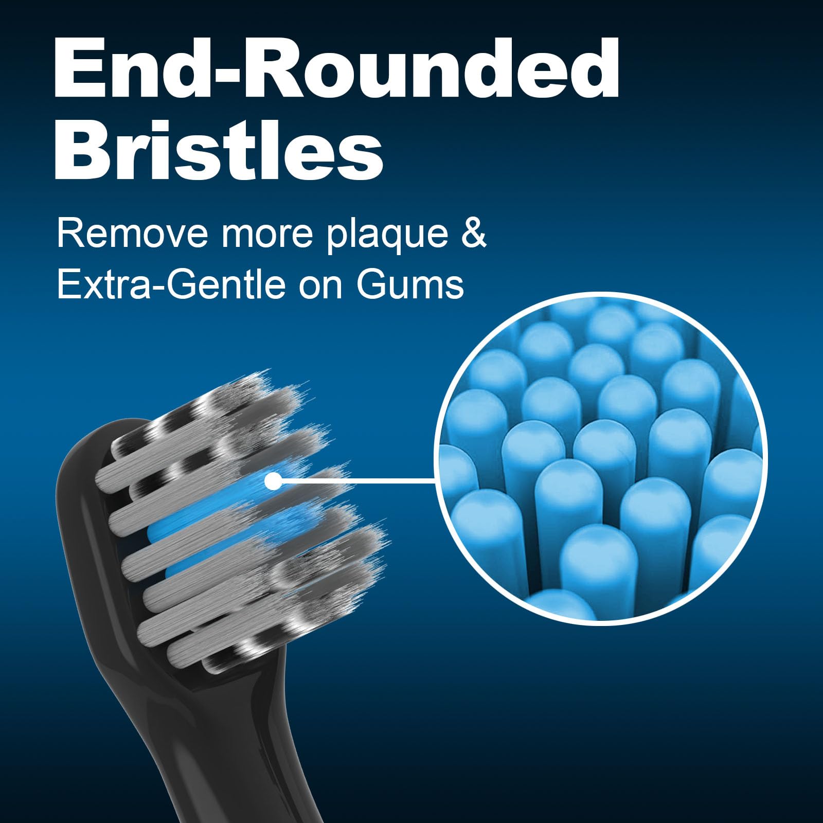 Paquete de 8 cabezales de repuesto para cepillo de dientes compatibles con Colgate Hum | Cabezal de cepillo de dientes eléctrico compatible con batería inteligente conectada, color negro
