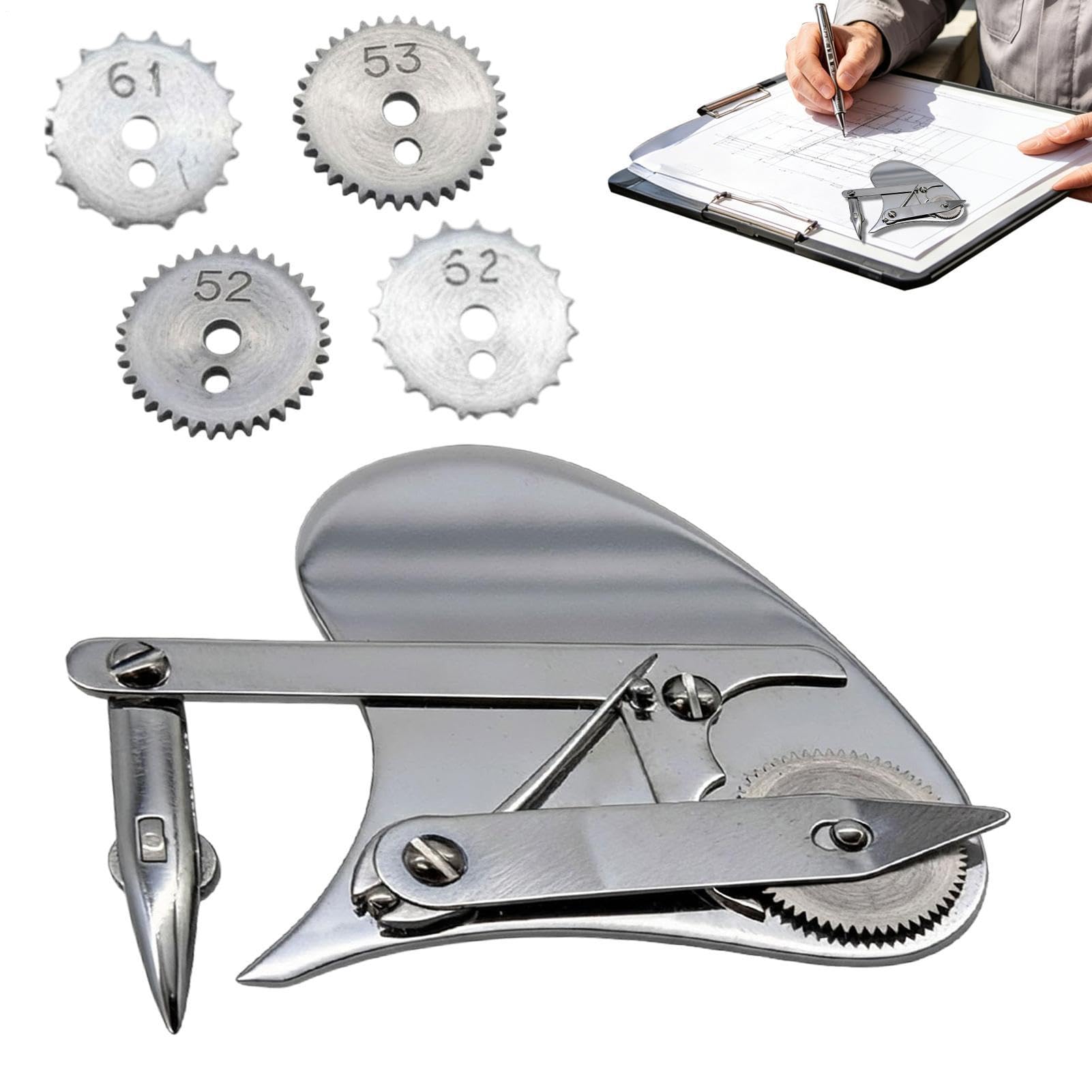 Mechanical Gear Train Ruling Pen | Gear Technical Dotting Pens | Precision Mechanical Gears Turn Drafting Pen | Vintage Mechanicals Dotting Wheels Ruling Tool for Architects & Designers