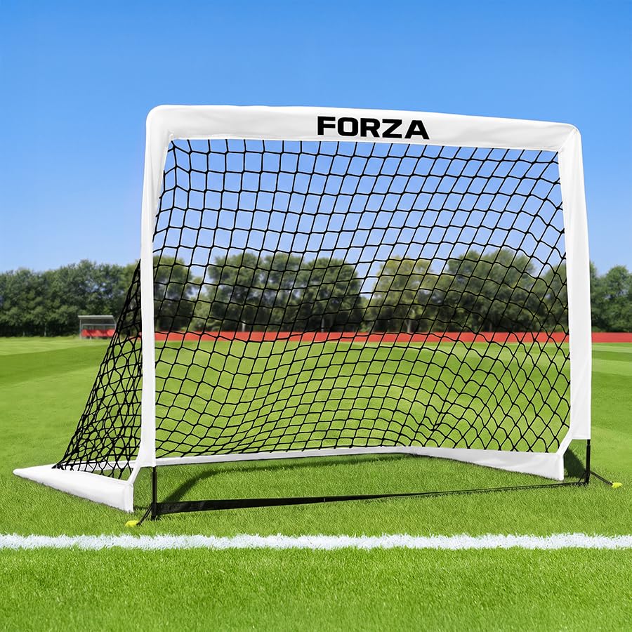 FORZA Square Pop-Up Football Goal [6 Sizes] (White, 7ft x 5ft, Single Goal)