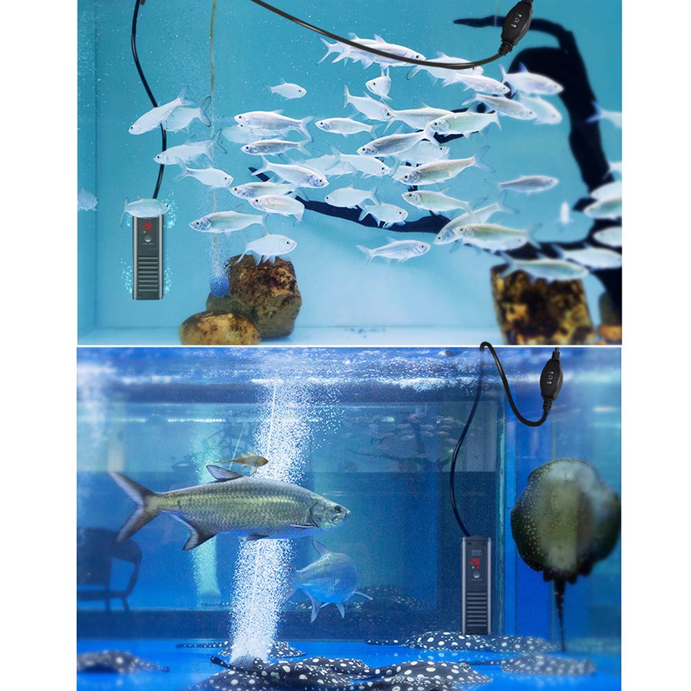 RXBFD Calentador de termostato de Acuario, Calentador de Tanque de Peces Sumergible Plano con termostato Ajustable, con Pantalla LED Inteligente de Temperatura y a Prueba de explosiones