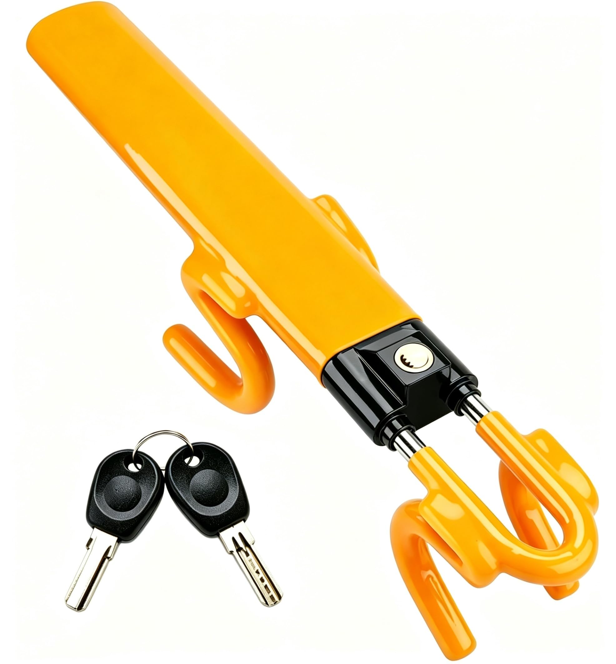 Canne Antivol Voiture Bloque Volant, pour Xpeng G3 G6 G9, Serrure Haute Sécurité, Robuste, Ajustement Universel, 2 Clés,B-Yellow