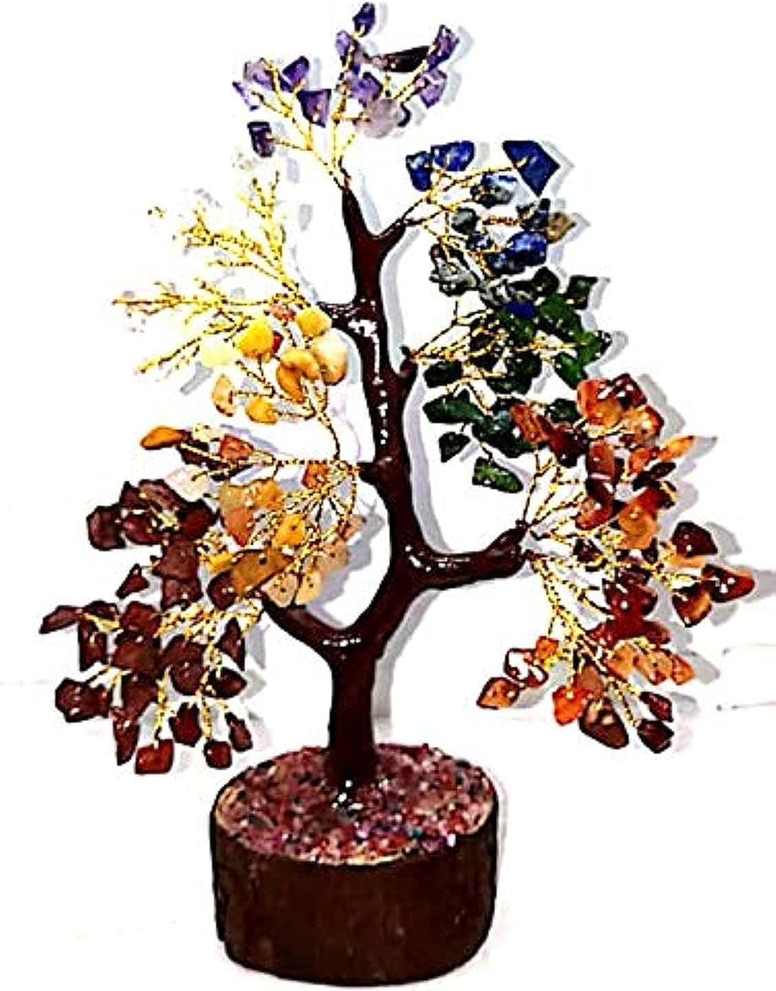 crystalmiracle Chakra Gemstone 10 Inches Tree Crystal Healing home office gift Positive energy wellness