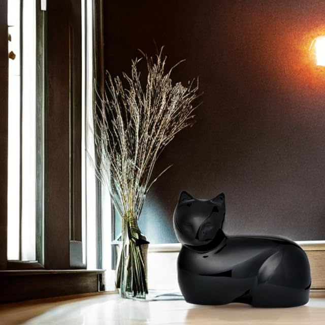 Foto 3 de 3 de Urna para Cenizas de Gato Mascotas Conmemorativa, Gato Negro 5"