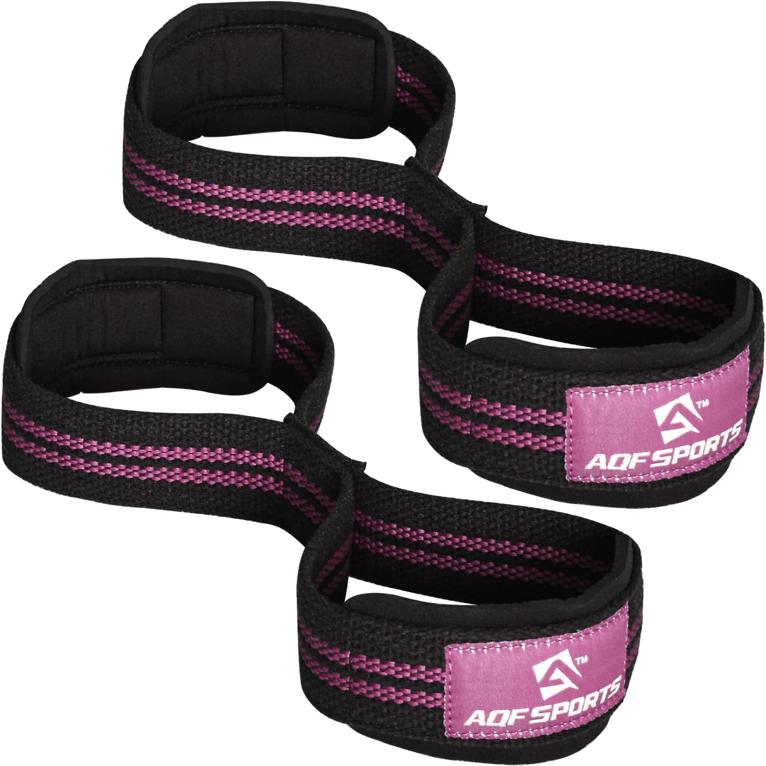 AQF Fitness Figura 8 Neoprene Imbottite Cinghie di Sollevamento Pesi Polso, Straps Palestra, trazioni alla Sbarra Fascia Polso, Allenamento Polsini Bodybuilding Powerlifting Presa