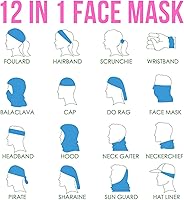 Vista 5 de Pañuelo para la cara, bandana Máscara facial reutilizable que cubre la boca y la nariz Protege del polvo y el sol Bandanas Polaina para el cuello