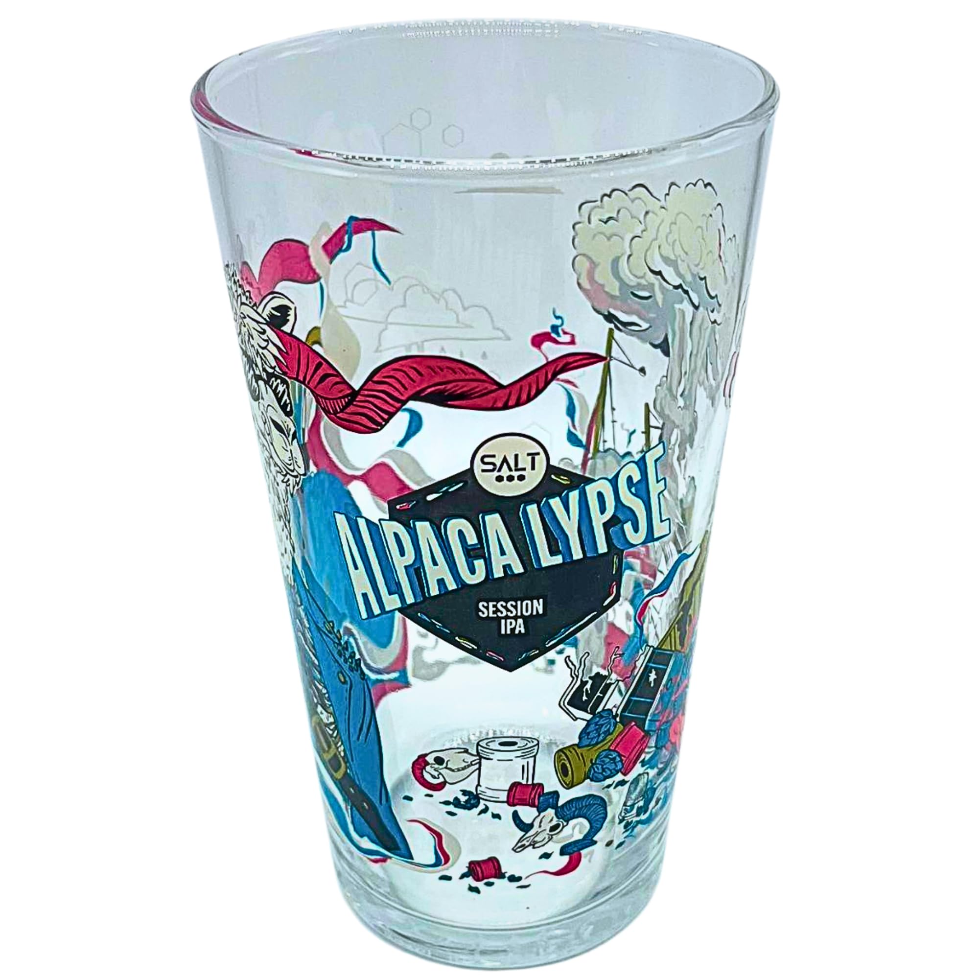 Salt Apocalypse Beer Lager Pint Glass X1 Man Cave Roxley