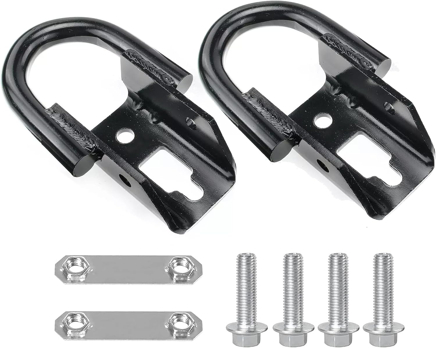 PartsFlow Front Tow Hooks Kit Compatible with Ford F-150 2009-2021, Heavy Duty Recovery Towing Hooks (Pair), Black Powder Coated Steel, Replaces # FL3Z-17A954-C, FL3Z17A954C