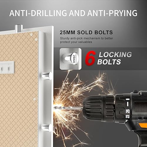 Miniatura 5 de TIGERKING - Caja fuerte extra grande de 7.2 pies cúbicos, caja fuerte para el hogar con doble cerradura de llave de seguridad y caja de bloqueo