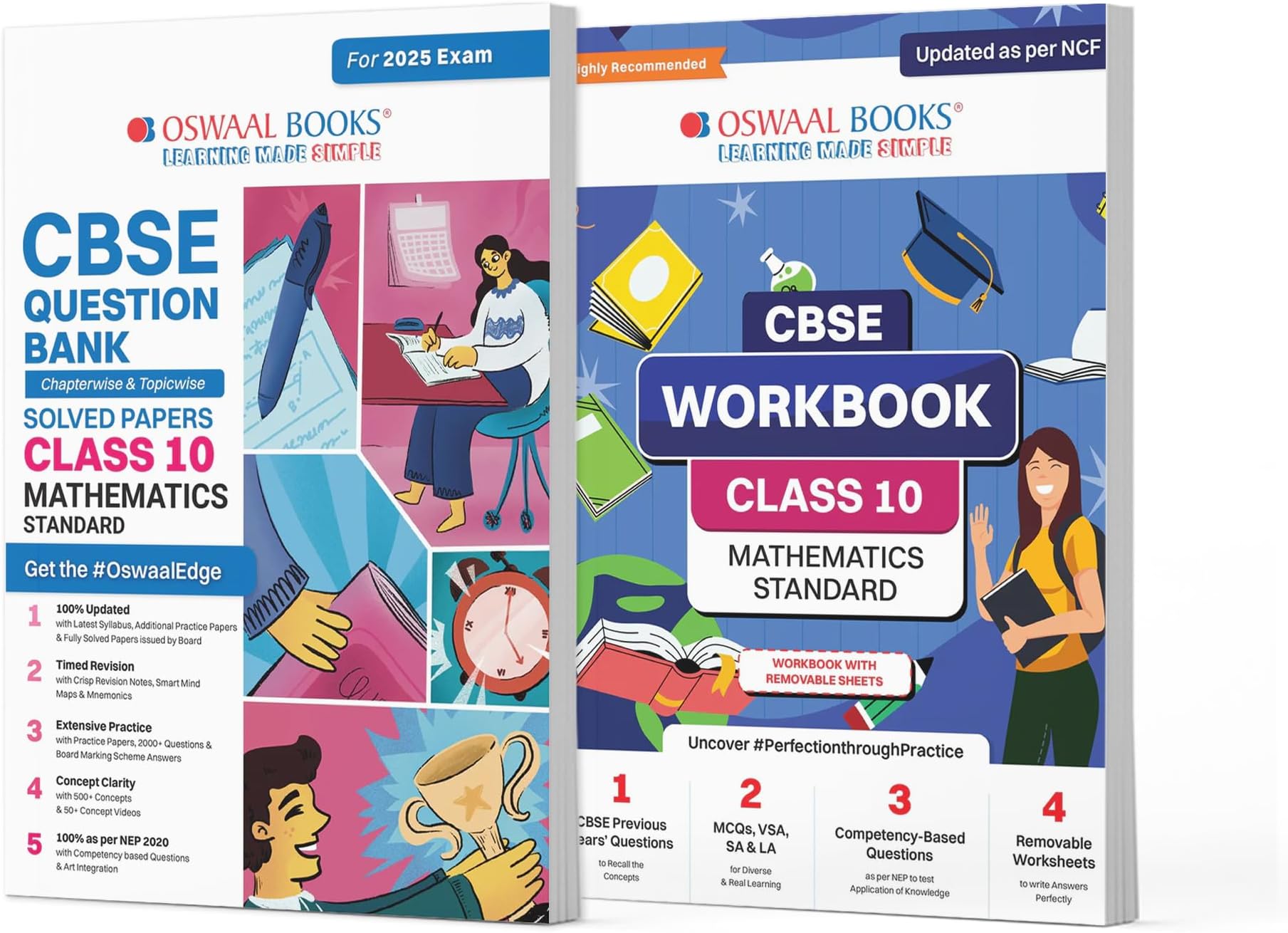Oswaal Cbse Question Bank Cbse Workbook Class 10 Mathematics Standard (Set of 2 Books) Updated as Per Ncf for Latest Exam