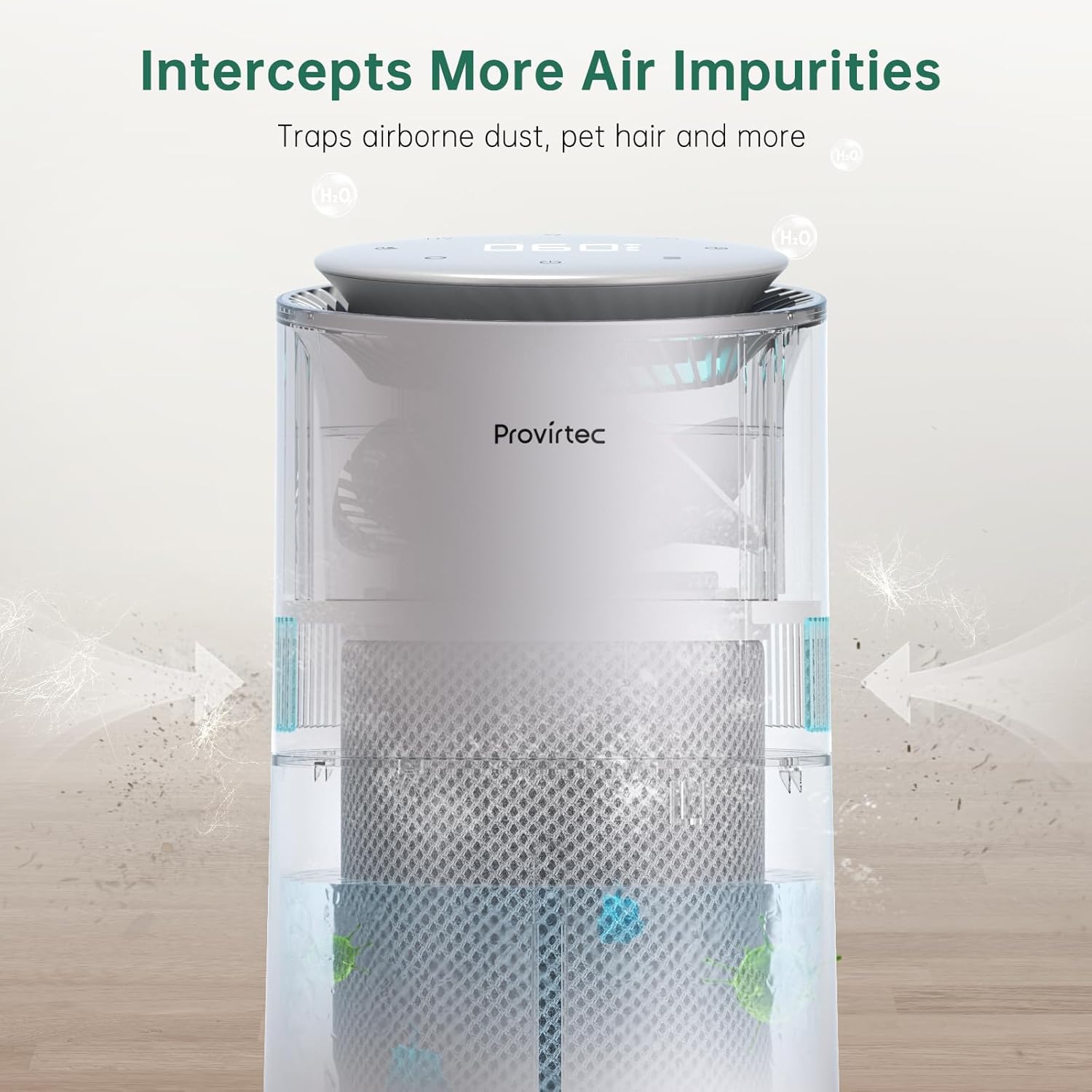 Bundles-2 items: Provirtec MistFree Evaporative Humidifier + 1 Pack Official Replacement Filters