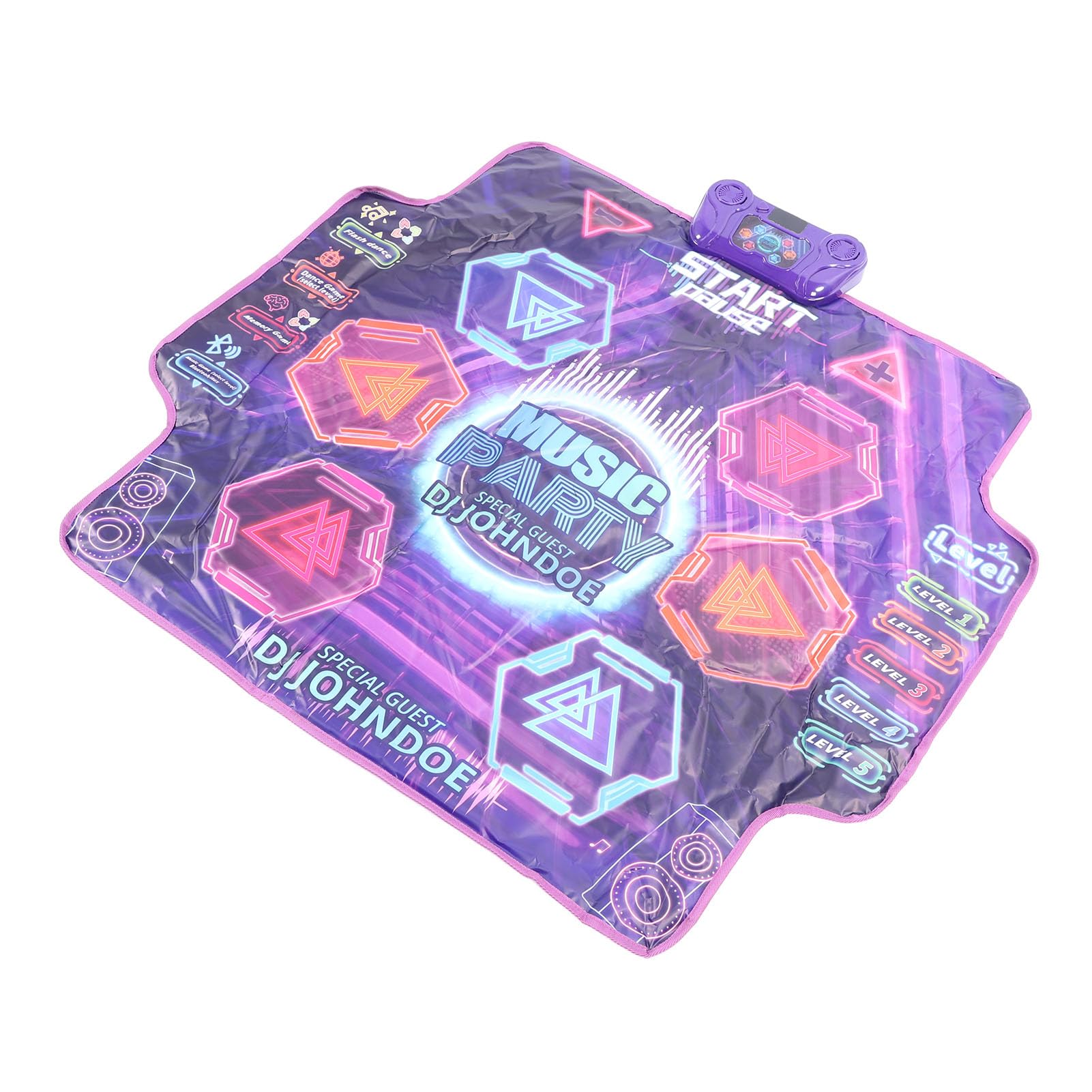 Tapis de Danse Lumineux pour Enfants, Tapis de Danse électronique coloré à 6 Boutons pour Jeu de Amusant, de Bluetooth, Jouet pour Garçon et Fille, Matériau éthényle Portable Antidérapant