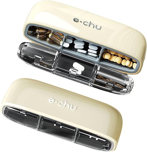Kurilai - Pastillero pequeño de 3 compartimentos, lindo pastillero, organizador compacto de píldoras de medicina de viaje para bolsa de bolsillo,