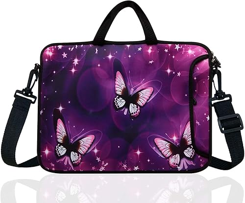 Funda de neopreno para portátil de 17 a 17.3 pulgadas para portátil de 16 16.5 17 17.3 pulgadas AcerAsusDellLenovoHPMacbook (mariposa púrpura)